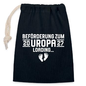 Promotion to great-grandfather 2027 loading - Closable cotton gift bag (14x20cm) - navy - Front