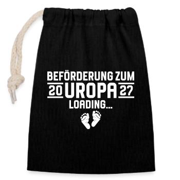 Beförderung zum Uropa 2027 loading - Verschließbarer Geschenkbeutel aus Baumwolle (14x20cm) - Schwarz - Vorne