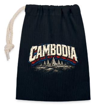 Kambodscha Kambodschaner Cambodia - Closable cotton gift bag (14x20cm) - navy - Front