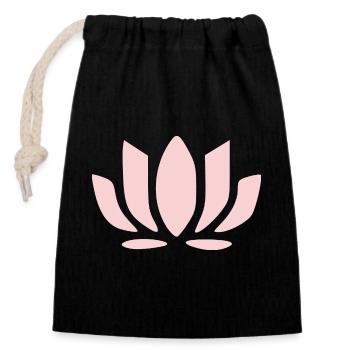 Lotus Flower Lotus Flowers Pastel Flower Blossom Yoga - Closable cotton gift bag (14x20cm) - black - Front
