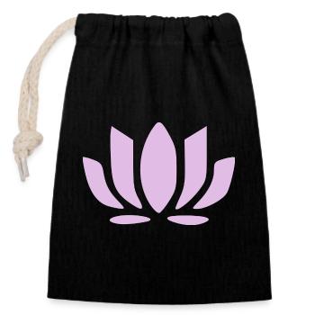 Lotus Flower Lotus Flowers Pastel Flower Blossom Yoga - Closable cotton gift bag (14x20cm) - black - Front