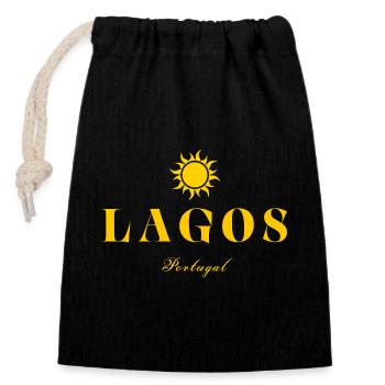Lagos Portugal Sun - Sac cadeau en coton avec cordon (14 x 20 cm) - noir - Devant