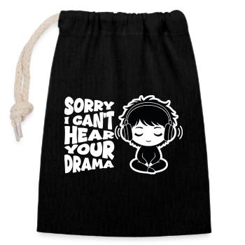 No Drama Casque Audio Manga Relatable - Sac cadeau en coton avec cordon (14 x 20 cm) - noir - Devant