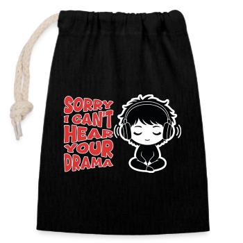 Anti-Drama Casque Audio Manga Relatable - Sac cadeau en coton avec cordon (14 x 20 cm) - noir - Devant