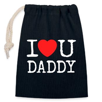 I Love You Daddy Shirt - Closable cotton gift bag (14x20cm) - navy - Front