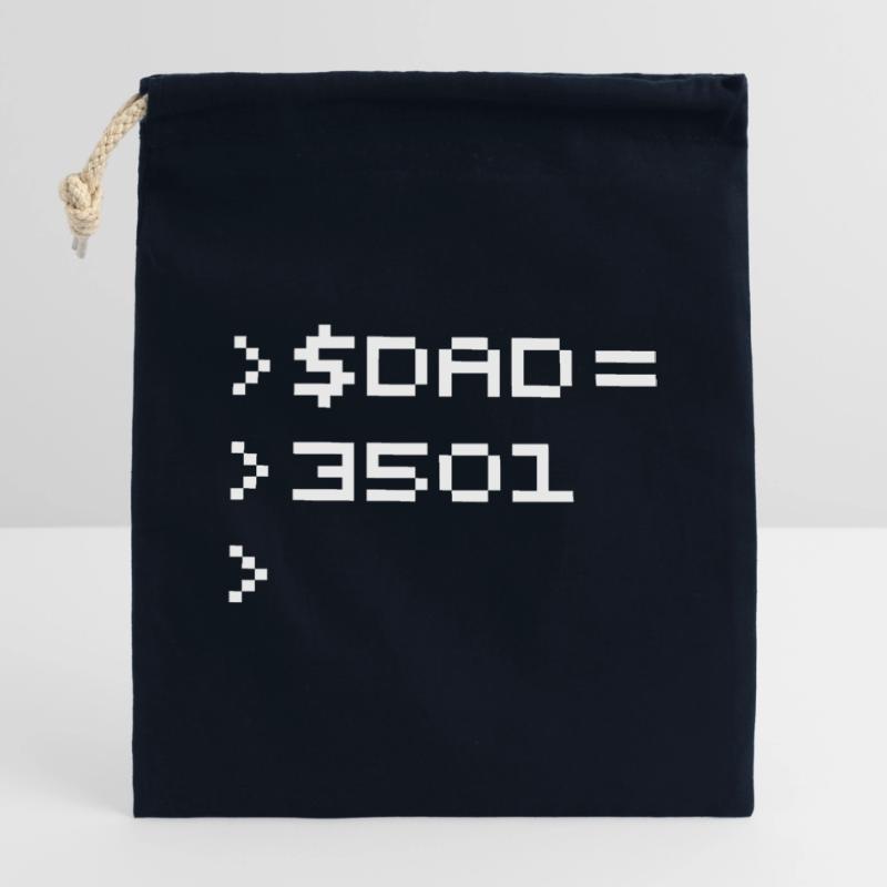 DAD Terminal de Pixels Nerd Code 8-Bits Rétro Sac cadeau en coton avec cordon (14 x 20 cm)