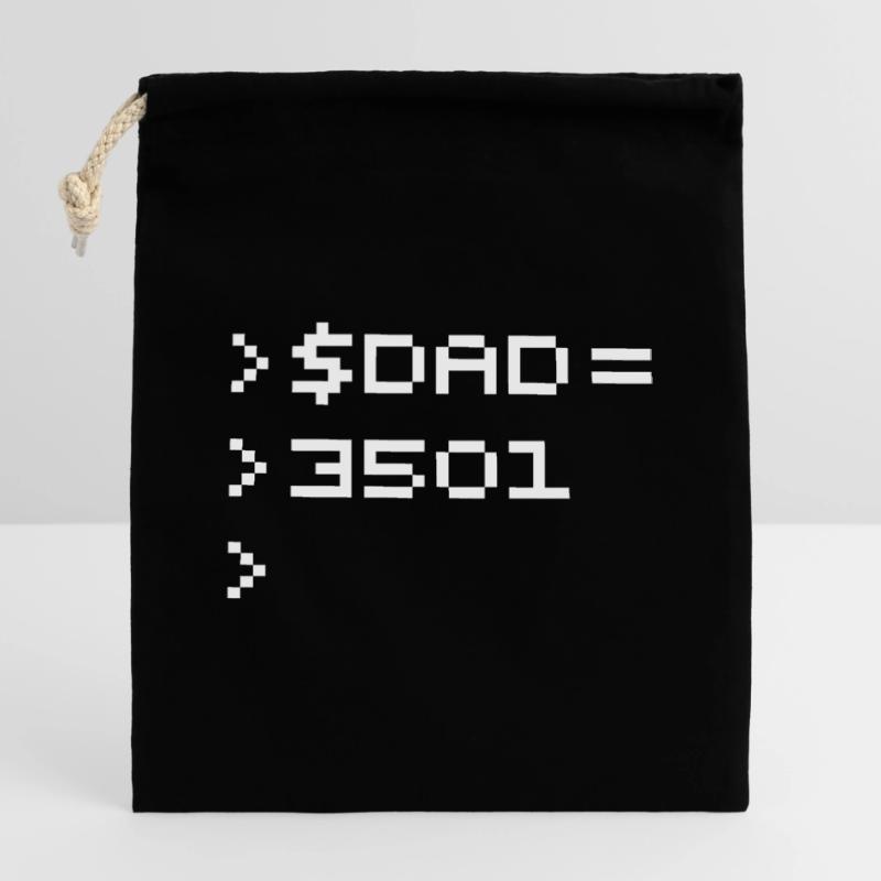 DAD 8-Bit Code Nerd Pixel Terminal Retro Verschließbarer Geschenkbeutel aus Baumwolle (14x20cm)