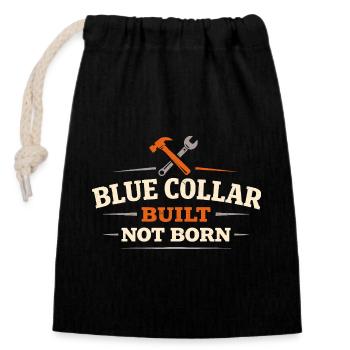 Blue Collar Lifestyle Blue Collar Pride Working - Closable cotton gift bag (14x20cm) - black - Front