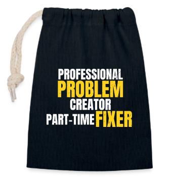 Professioneller Problem-Erfinder Lustiges Arbeitskleidungsdesign - Verschließbarer Geschenkbeutel aus Baumwolle (14x20cm) - Navy - Vorne
