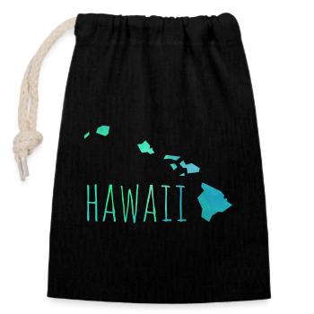 hawaii - Verschließbarer Geschenkbeutel aus Baumwolle (14x20cm) - Schwarz - Vorne