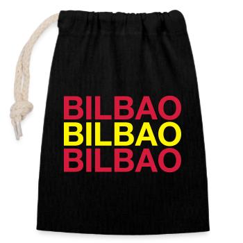BILBAO Spain Espana Spanien Spanish Flag - Verschließbarer Geschenkbeutel aus Baumwolle (14x20cm) - Schwarz - Vorne