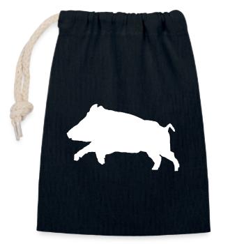 T-shirt Sanglier personnalisable - Sac cadeau en coton avec cordon (14 x 20 cm) - bleu marine - Devant