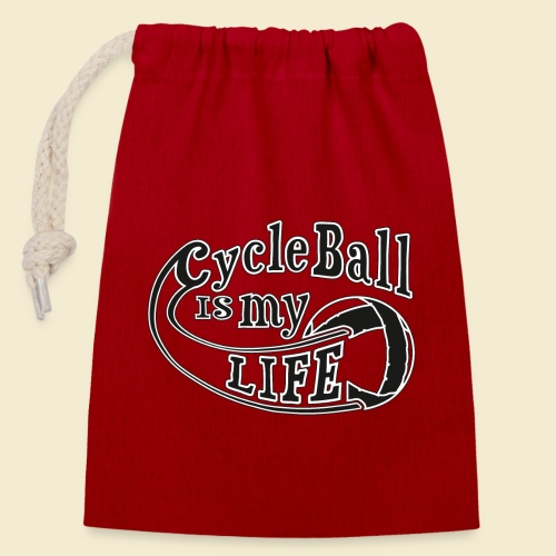 Radball | Cycle Ball is my Life - Verschließbarer Geschenkbeutel aus Baumwolle (14x20cm)