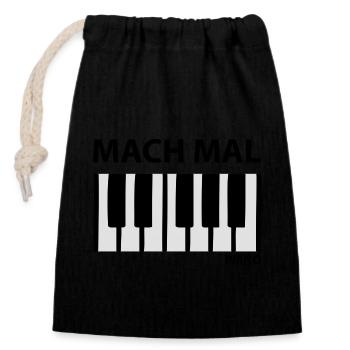 mach mal piano - Sac cadeau en coton avec cordon (14 x 20 cm) - noir - Devant