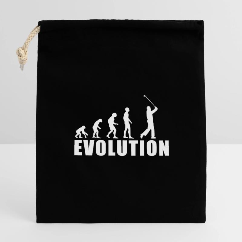 EVOLUTION GOLF Golfspieler Golfschläger Geschenk Verschließbarer Geschenkbeutel aus Baumwolle (14x20cm)