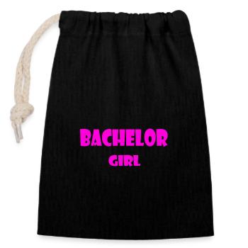 bachelor girl - Verschließbarer Geschenkbeutel aus Baumwolle (14x20cm) - Schwarz - Vorne