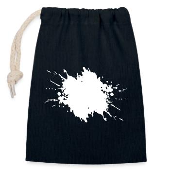 Tache d’éclaboussure 1 couleur Couleur du motif modifiable - Sac cadeau en coton avec cordon (14 x 20 cm) - bleu marine - Devant