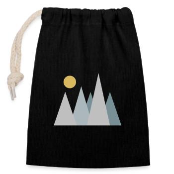 Mountains - Closable cotton gift bag (14x20cm) - black - Front