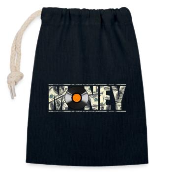 T-shirt Hip Hop - Record de factures en dollars - Sac cadeau en coton avec cordon (14 x 20 cm) - bleu marine - Devant