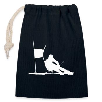 skiing - Verschließbarer Geschenkbeutel aus Baumwolle (14x20cm) - Navy - Vorne