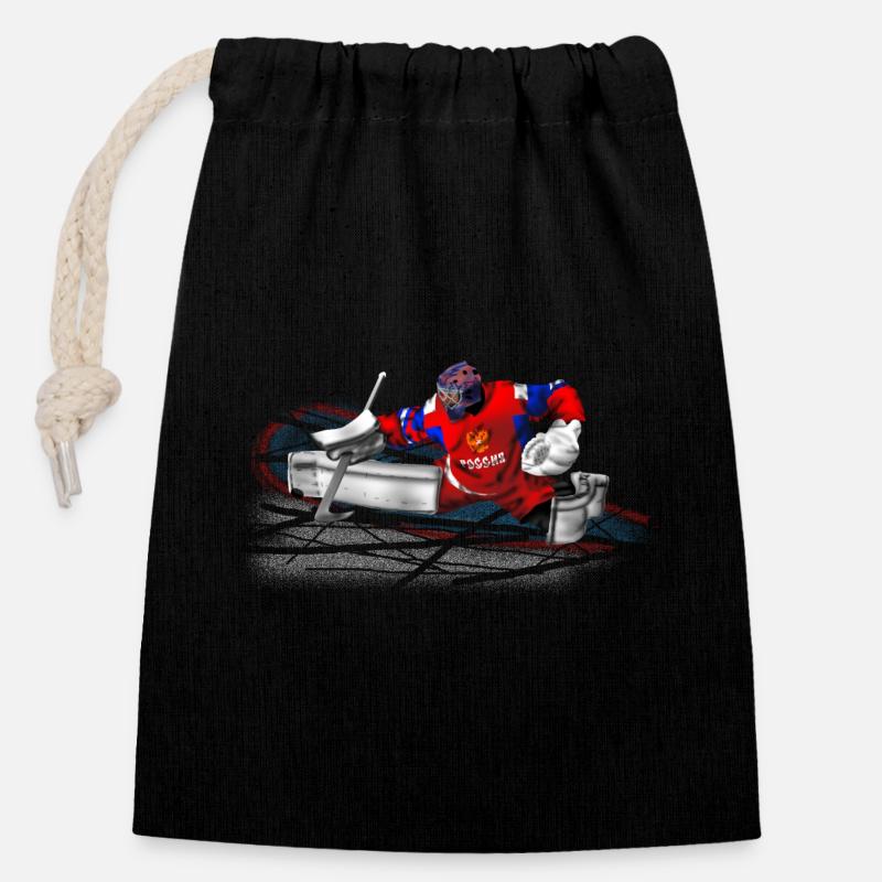 Torwart - Verschließbarer Geschenkbeutel aus Baumwolle (14x20cm) - Schwarz