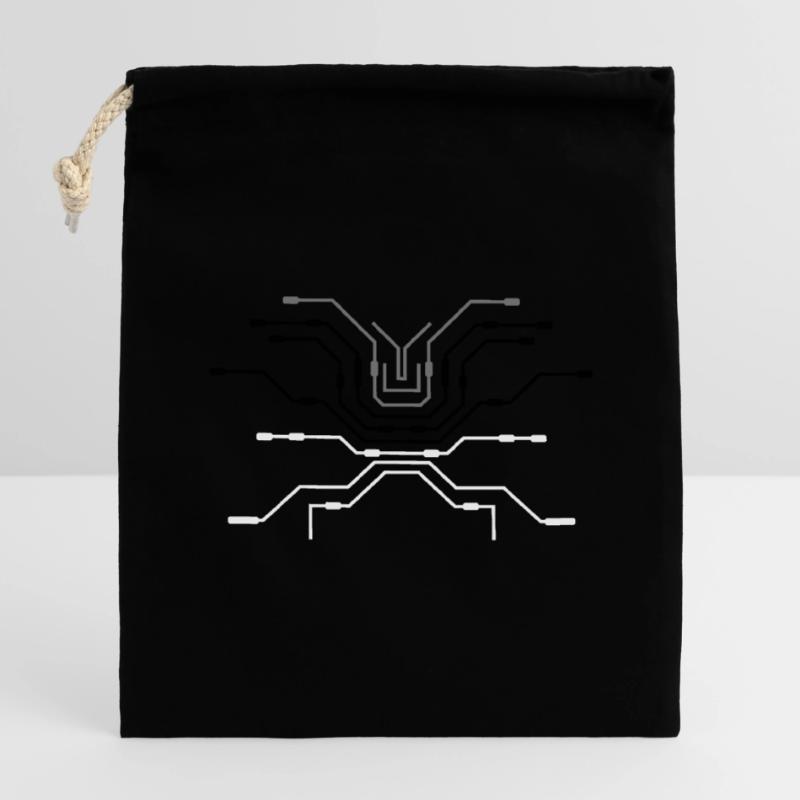 computer design pc wires processor cpu wire ve Closable cotton gift bag (14x20cm)