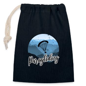 paragliding - Closable cotton gift bag (14x20cm) - navy - Front