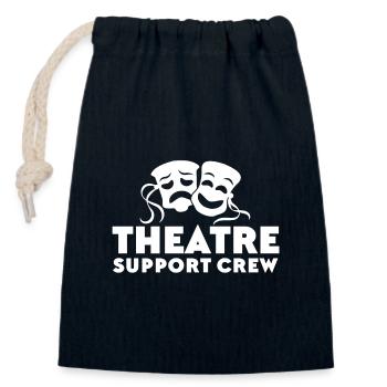 Équipe de soutien de théâtre - Sac cadeau en coton avec cordon (14 x 20 cm) - bleu marine - Devant