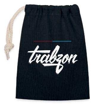 Trabzon 61 - Sac cadeau en coton avec cordon (14 x 20 cm) - bleu marine - Devant