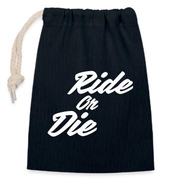 Ride or Die - Sac cadeau en coton avec cordon (14 x 20 cm) - bleu marine - Devant