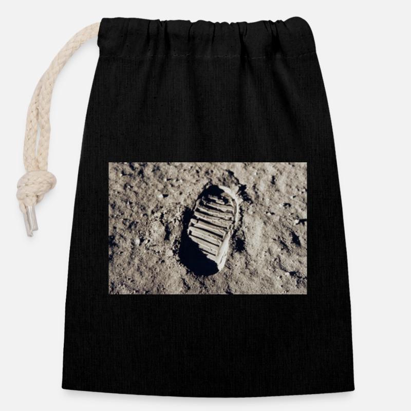 Apollo11 moon poster - Closable cotton gift bag (14x20cm) - black