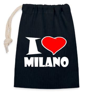 Milano - Closable cotton gift bag (14x20cm) - navy - Front