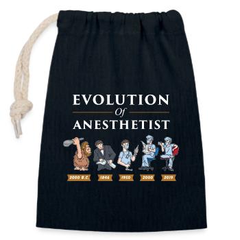 Evolution of anesthetist - Closable cotton gift bag (14x20cm) - navy - Front