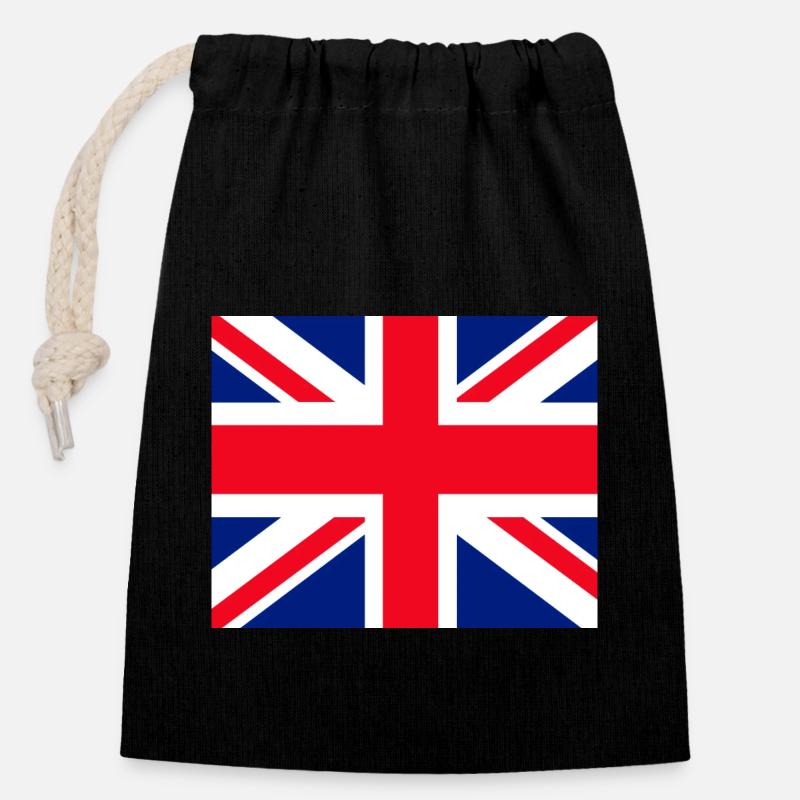 Union Jack face mask - Closable cotton gift bag (14x20cm) - black