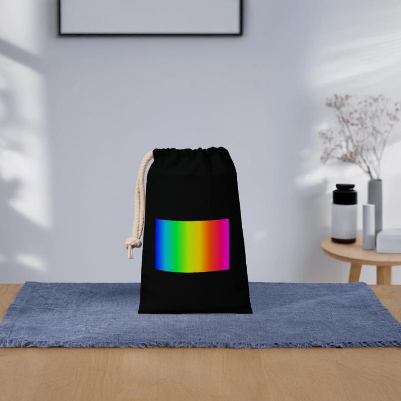 Gradient pattern in different colors Closable cotton gift bag (14x20cm)