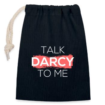Sprich Darcy mit mir - Verschließbarer Geschenkbeutel aus Baumwolle (14x20cm) - Navy - Vorne