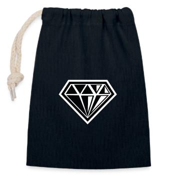 Diamond diamond - Closable cotton gift bag (14x20cm) - navy - Front