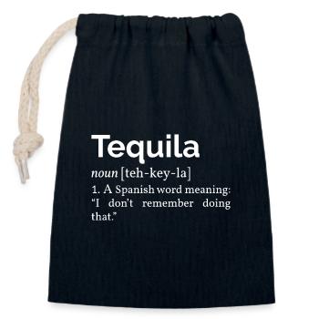 Tequila Définition II - Sac cadeau en coton avec cordon (14 x 20 cm) - bleu marine - Devant
