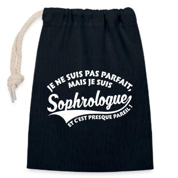 Parfait Sophrologue - Sac cadeau en coton avec cordon (14 x 20 cm) - bleu marine - Devant