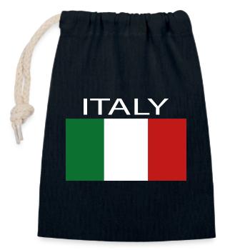Italie - Sac cadeau en coton avec cordon (14 x 20 cm) - bleu marine - Devant