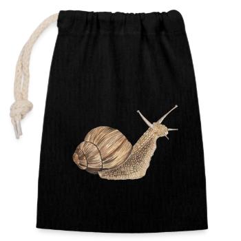 Snail Roman snail - Closable cotton gift bag (14x20cm) - black - Front