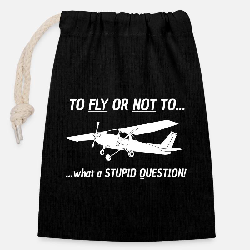 Voler ou voler pas - Sac cadeau en coton avec cordon (14 x 20 cm) - noir