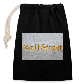 Wall Street golden lettering New York USA - Verschließbarer Geschenkbeutel aus Baumwolle (14x20cm) - Schwarz - Vorne