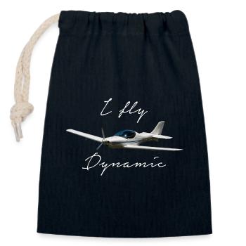 I fly Dynamic WT9 Ultraleichtflugzeug - Verschließbarer Geschenkbeutel aus Baumwolle (14x20cm) - Navy - Vorne