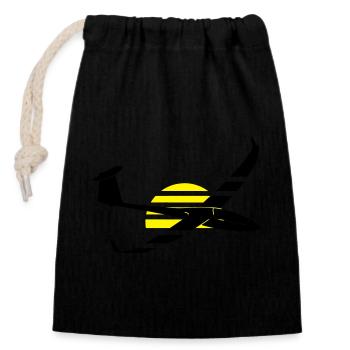 Glider Gliding Glider Glider - Closable cotton gift bag (14x20cm) - black - Front