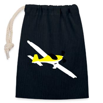 fk14 Flugzeug Pilot Flieger Ultraleichtflugzeug UL - Verschließbarer Geschenkbeutel aus Baumwolle (14x20cm) - Navy - Vorne