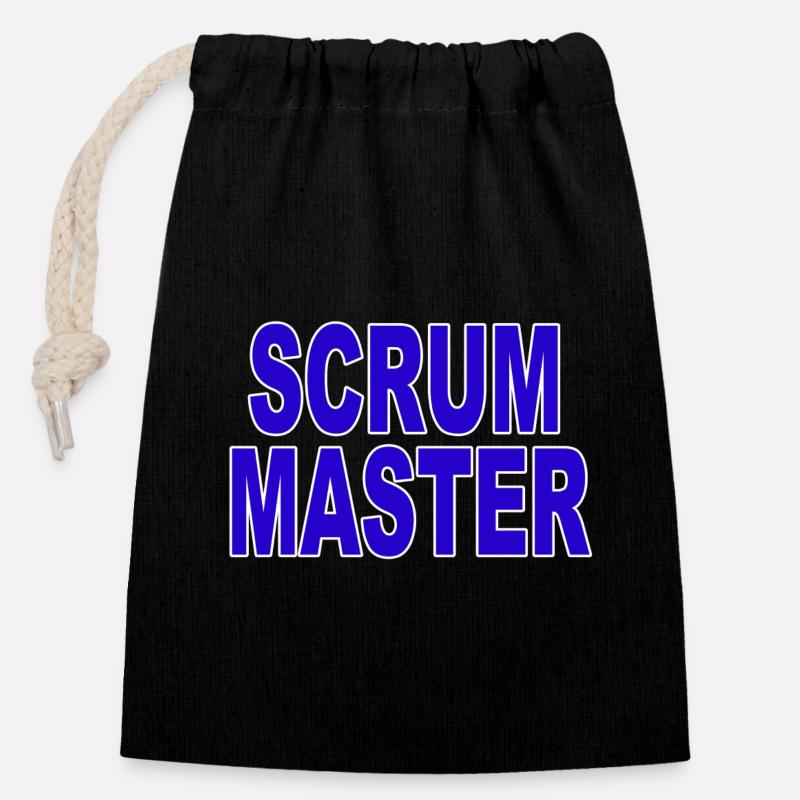 Agile - Maître Scrum - Sac cadeau en coton avec cordon (14 x 20 cm) - noir