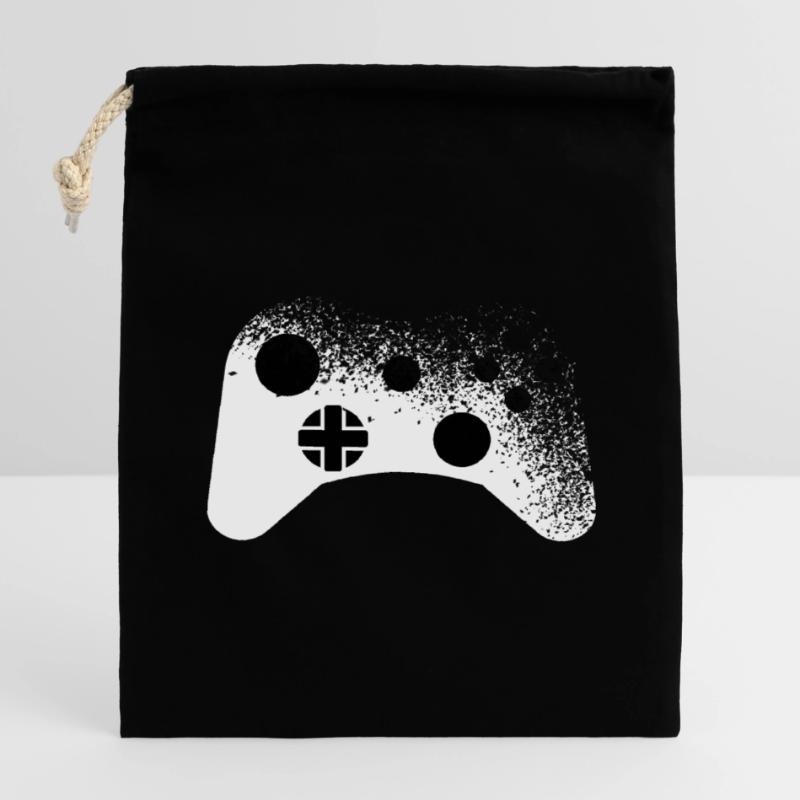 Splatter - Controller Pattern for Gamers Cool Closable cotton gift bag (14x20cm)