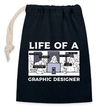 Grafiker Designerin Grafik Designer Künstlerin - Verschließbarer Geschenkbeutel aus Baumwolle (14x20cm) - Navy - Vorne