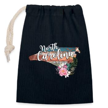 Caroline du Nord dans My Soul - Sac cadeau en coton avec cordon (14 x 20 cm) - bleu marine - Devant